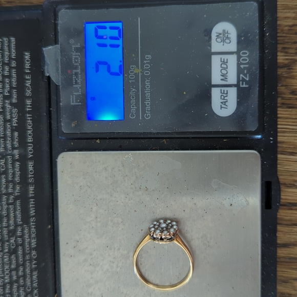 Antique vintage seeded pearl 14k gold ring - Picture 5 of 5